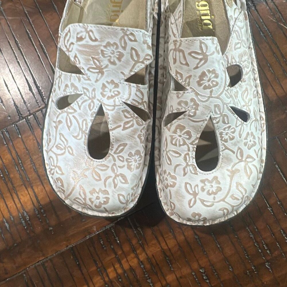 Alegria Linda clogs 37 7 white gold floral - Picture 3 of 9